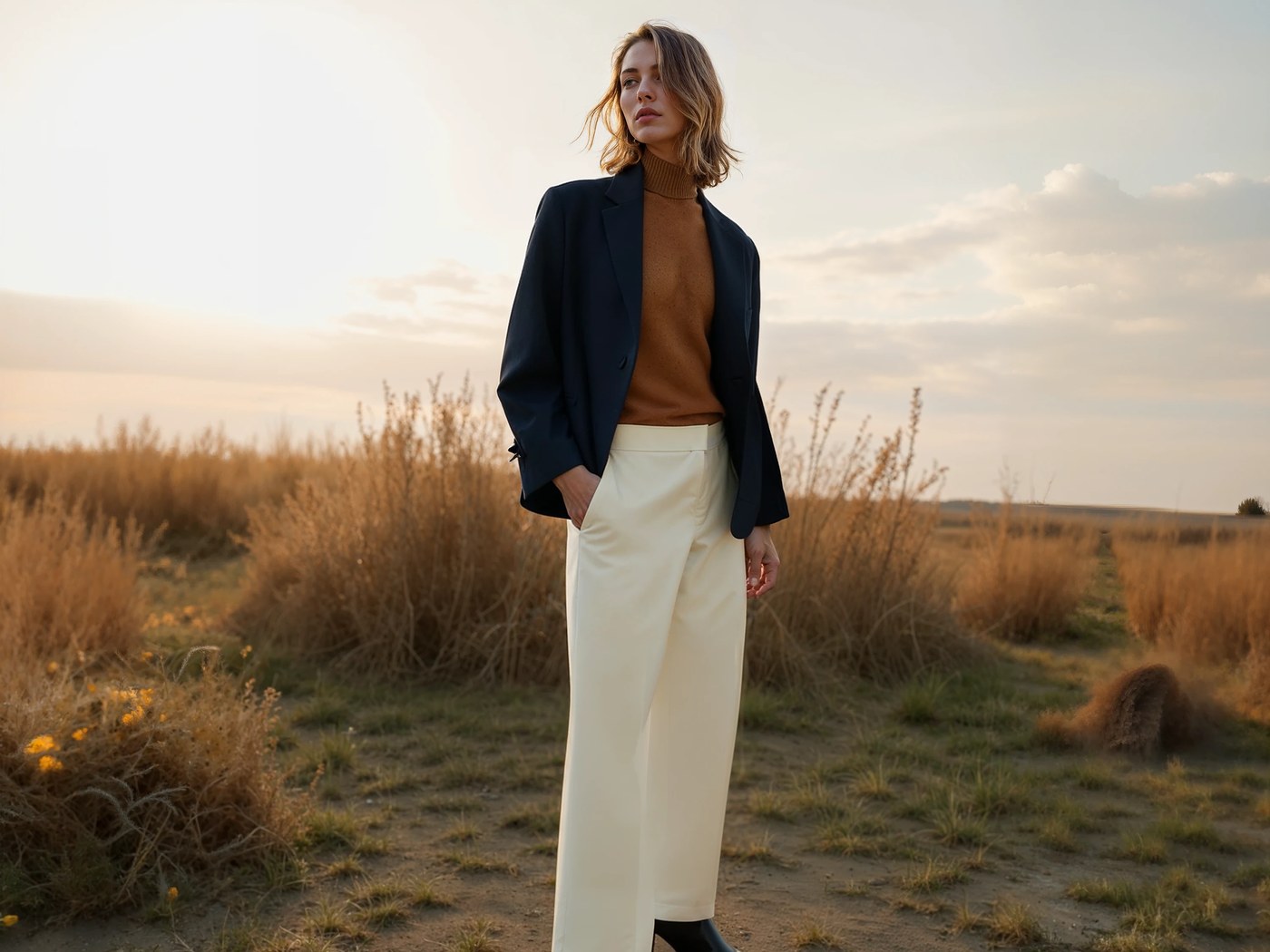 On-model lifestyle editorial generated from a single upload, ready to publish