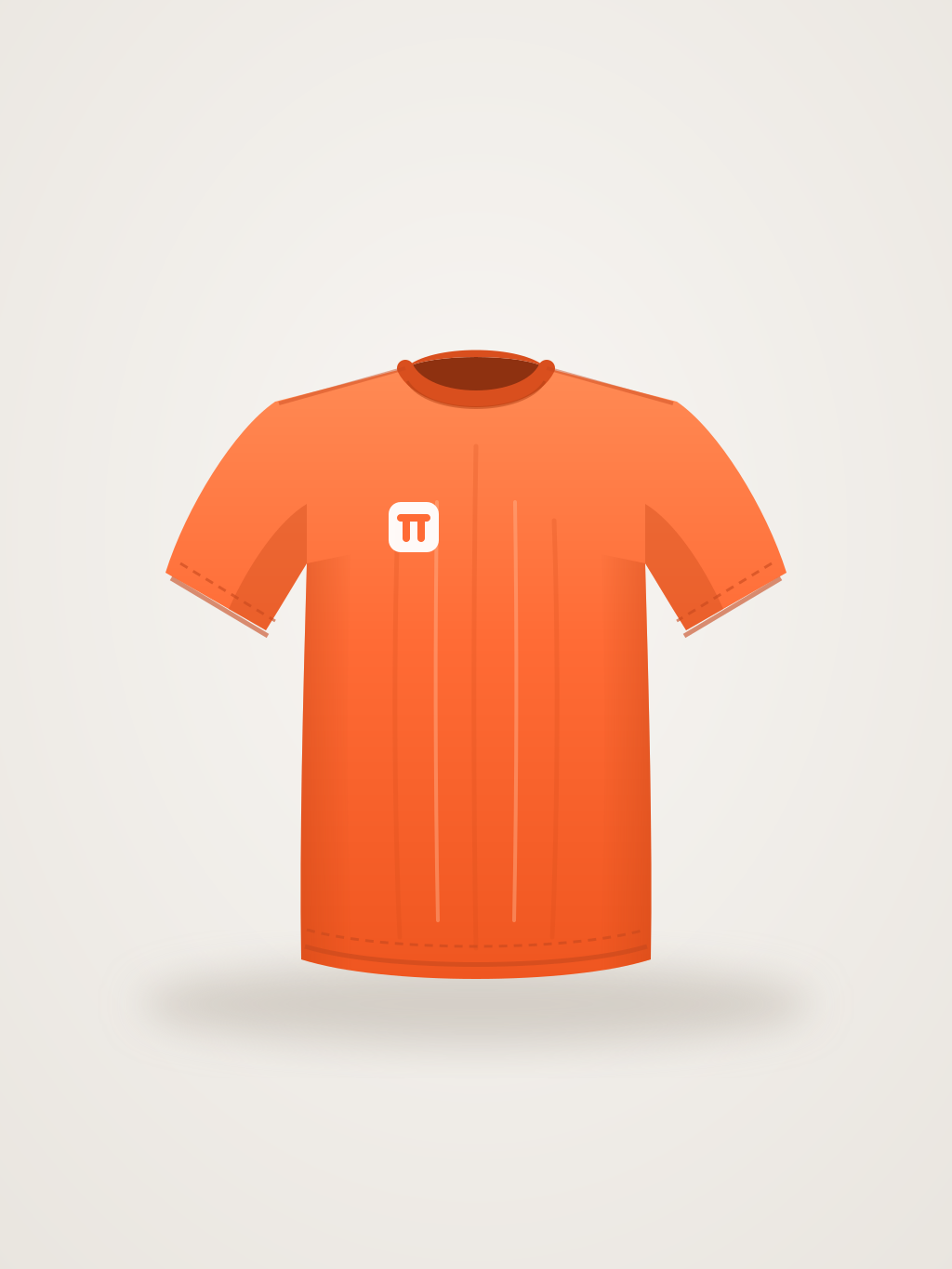 Flat orange t-shirt product photo before virtual try-on